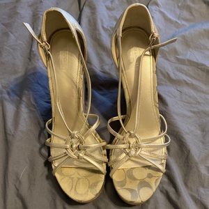 Coach silver wedge size 10